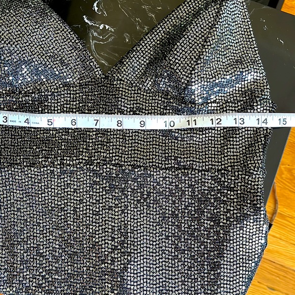 🖤🤍Lulus Silver Sequin Sparkle Party Dress- Women- M-Black- NWT - Picture 13 of 16